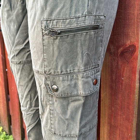 Green Cargo Jogger Pants Pocket Size S/P - Picture 4 of 11